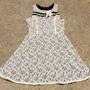 NWT Aqua Women’s Lace Dress - White and Black